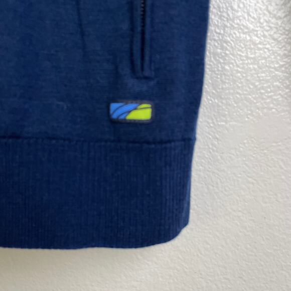 Alaska by Luly Yang Sweater Jacket Small Blue Full Zip Knit Airlines *Holes - Picture 6 of 12